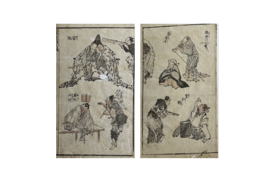 Photograph of Twinfold's own Hokusai Manga volume 13 print pair, kept in the vault